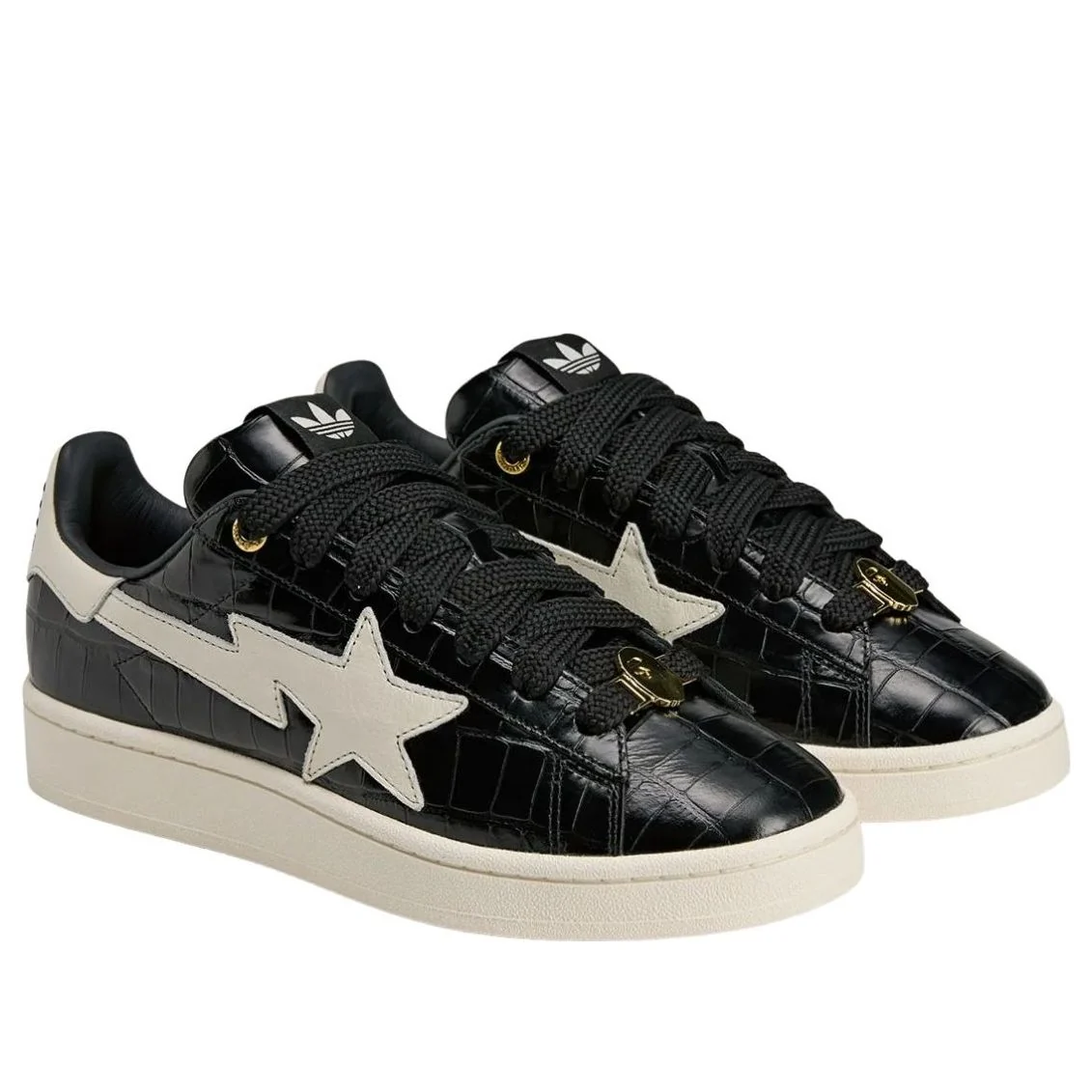 adidas x A Bathing Ape Campus 00s Black White Sneakers (KJ8851)