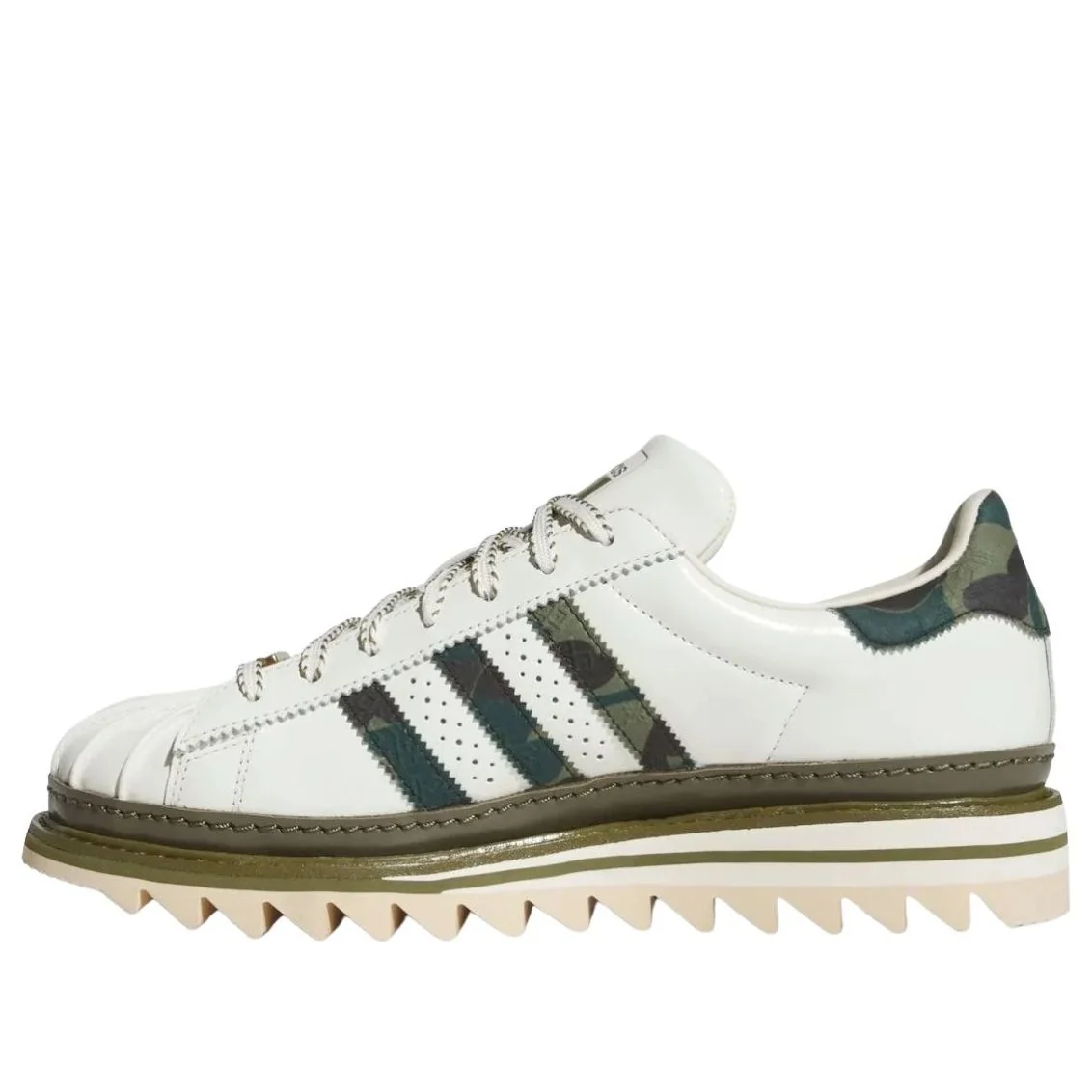 adidas x CLOT x BAPE Superstar Green Camo Shoes (KJ1473)
