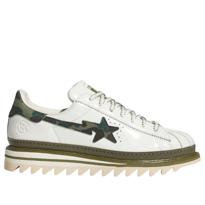adidas x CLOT x BAPE Superstar Green Camo Shoes (KJ1473)