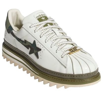 adidas x CLOT x BAPE Superstar Green Camo Shoes (KJ1473)