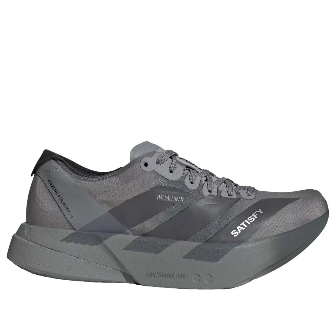 adidas x Satisfy Adizero Adios Pro 4 Black Grey Shoes (KH8439)