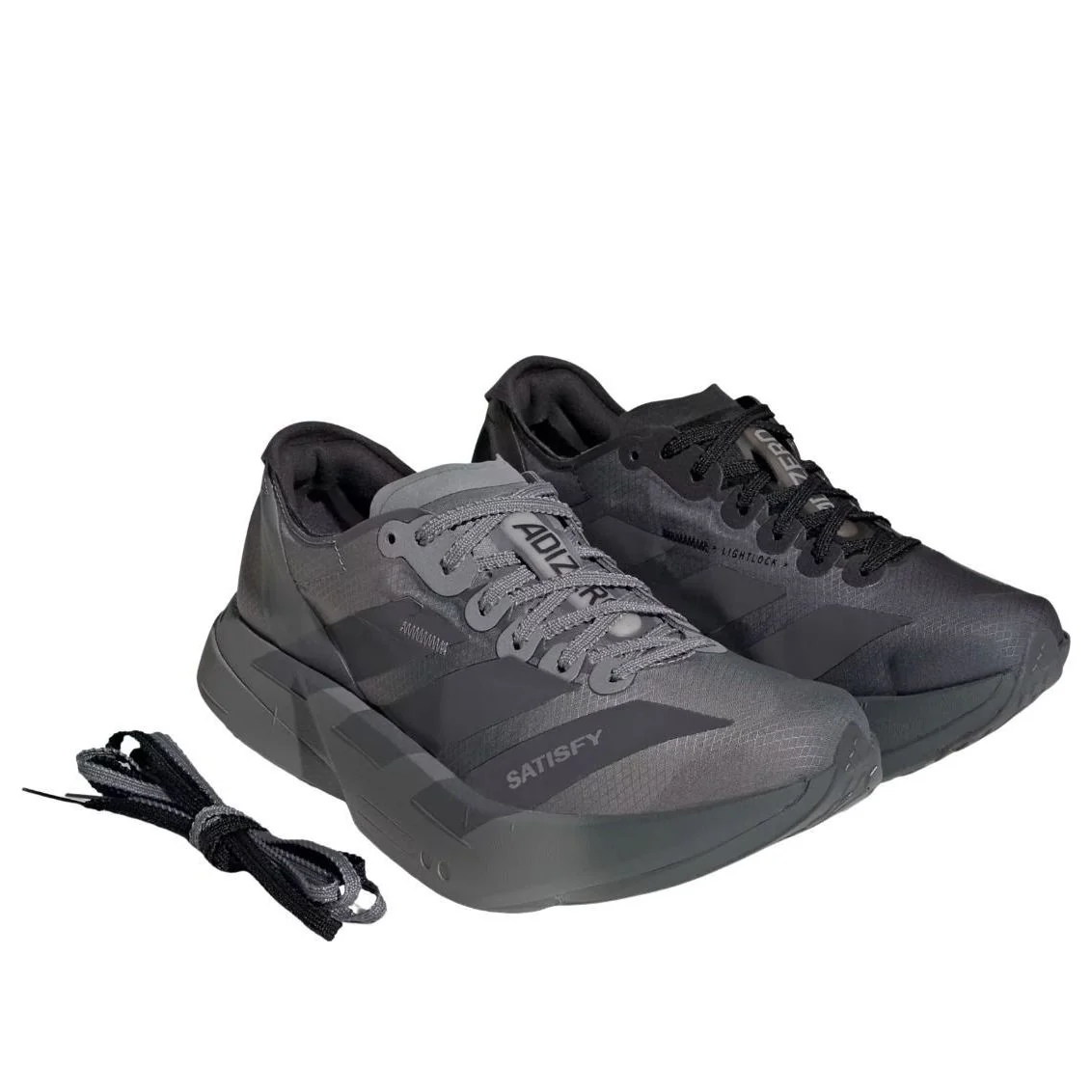 adidas x Satisfy Adizero Adios Pro 4 Black Grey Shoes (KH8439)