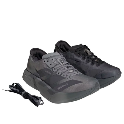 adidas x Satisfy Adizero Adios Pro 4 Black Grey Shoes (KH8439)