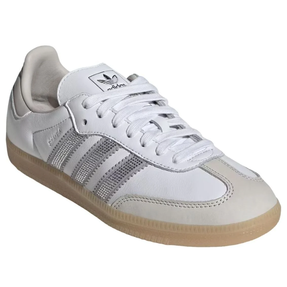 (WMNS) adidas Samba OG White Silver Metallic Sneakers (KK0063)
