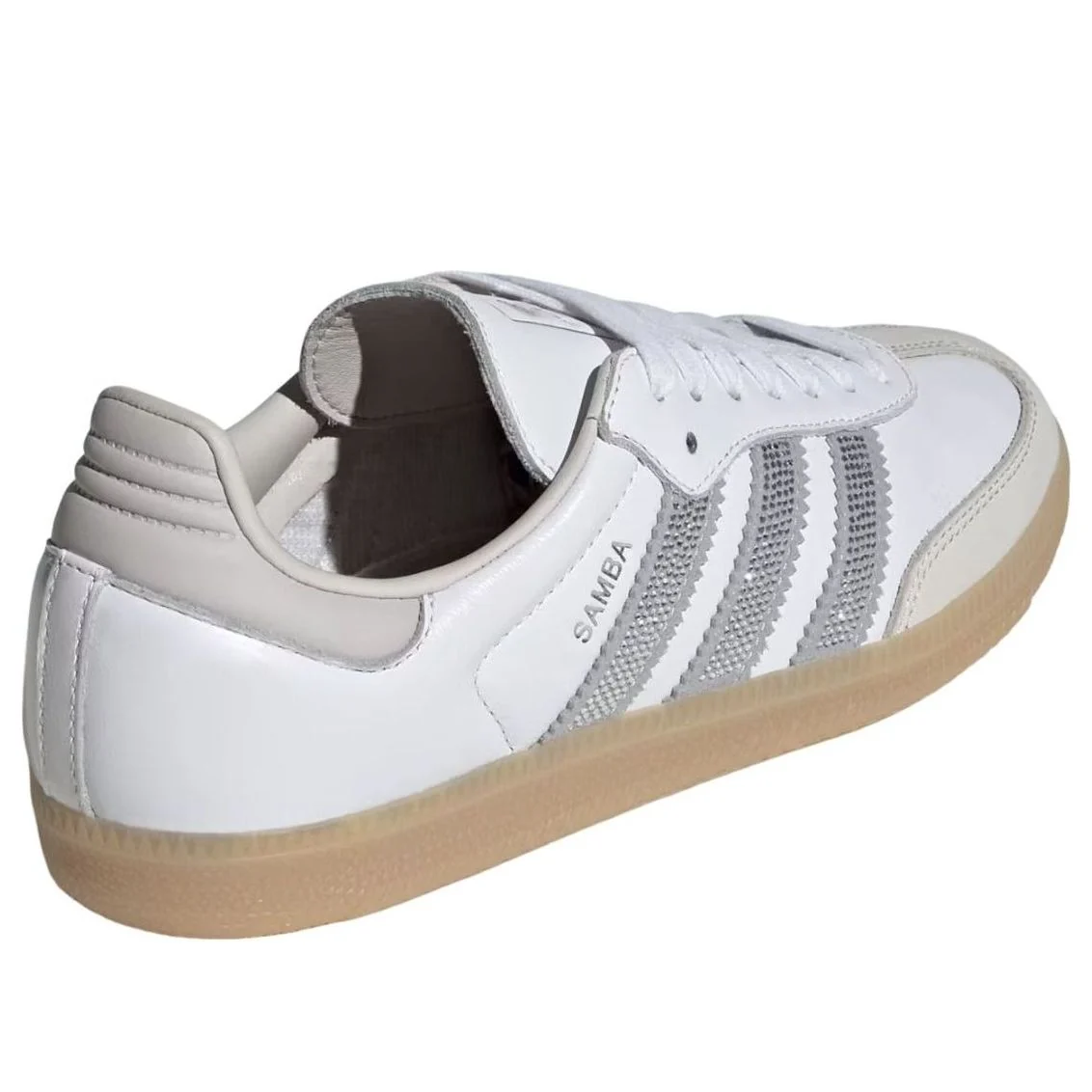 (WMNS) adidas Samba OG White Silver Metallic Sneakers (KK0063)
